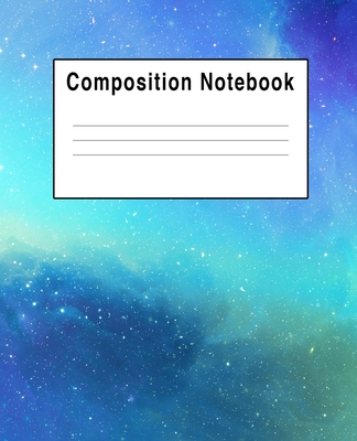 Composition Notebook: Rainbow Blue Space Galaxy Constellations