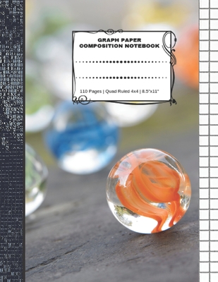 Graph Paper Composition Notebook: 110 Pages - Quad Ruled 4x4 - 8.5" x 11" Marbles Large Notebook with Grid Paper - Math Notebook For Students