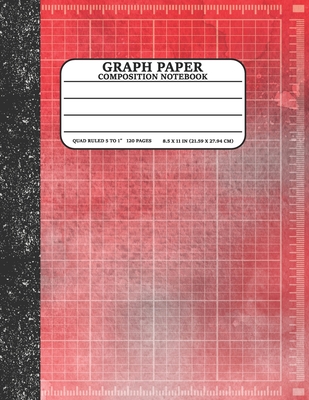 Graph Paper Composition Notebook: Math and Science Lover Graph Paper Cover Watercolor Red (Quad Ruled 5 squares per inch, 120 pages) Birthday Gifts Fo