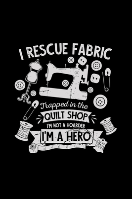 I rescue fabric quilt shop hero: 6x9 SEWING MACHINE - dotgrid - dot grid paper - notebook - notes