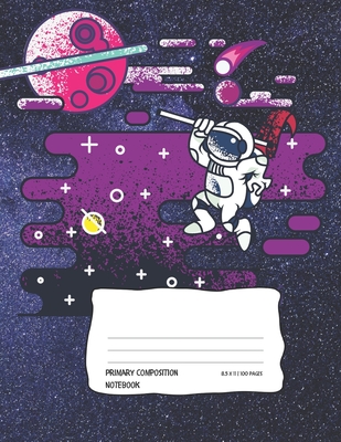 Primary Composition Notebook: Draw + Write Workbook - 100 Pages Primary Ruled Dotted Midline with Alternate Page Drawing Space - 8.5 x 11 inches - E