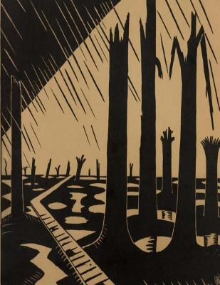 Guitar Tab Paper Notebook: War Landscape Art cover