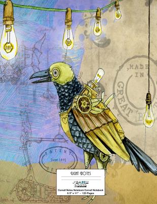 Cornell Notes Notebook: 8.5"x11", 120 page, Cornell Notebook: Light Notes Steampunk Raven Cover