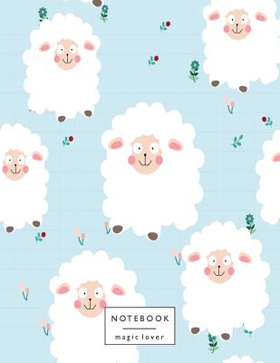 Notebook magic lover: Cute sheeps cover and Dot Graph Line Sketch pages, Extra large (8.5 x 11) inches, 110 pages, White paper, Sketch, Draw