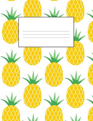 Tropical Hawaiian Pineapple School Supplies: Composition Notebook 7.4" by 9.7" 140 Pages (70 Sheets) 4x4 Quad Rule Graph Paper