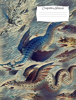 Dragon Composition Notebook: Standard size vintage fantasy art cover composition notebook / Journal 150 lined college ruled pages, serpent medieval