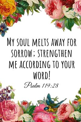 My Soul Melts Away for Sorrow; Strengthen Me According to Your Word! Psalm 119: 28: A Wide Ruled Notebook