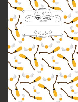 Composition Notebook: Magical Wide Ruled Comp Books for School - Witch and Wizard Brooms