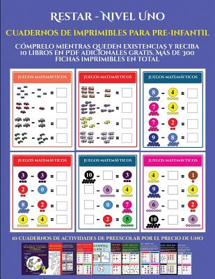 Cuadernos de imprimibles para pre-infantil (Restar - Nivel Uno): Cómprelo mientras queden existencias y reciba 12 libros en PDF adicionales gratis. Má