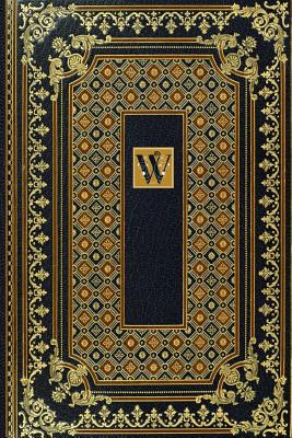Gold Label Monogram W Notebook: Vintage Design Leather Look Matte Cover Paperback 6x9" Notebook 160 pages