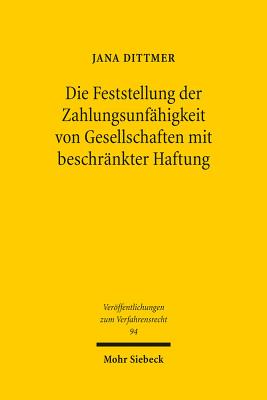 Die Feststellung Der Zahlungsunfahigkeit Von Gesellschaften Mit Beschrankter Haftung