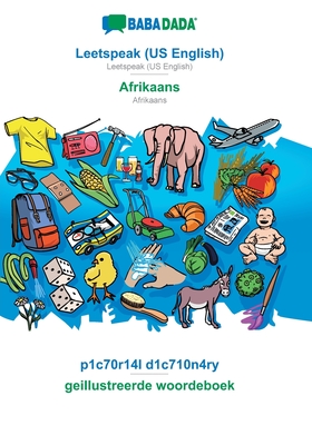 Leetspeak (US English) - Afrikaans, p1c70r14l d1c710n4ry: BABADADA Leetspeak (US English) - Afrikaans, visual dictionary