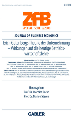 Erich Gutenbergs Theorie Der Unternehmung: Wirkungen Auf Die Heutige Betriebswirtschaftslehre