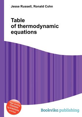 Table of Thermodynamic Equations