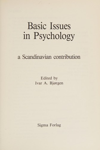 Basic Issues in Psychol CL