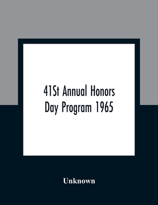 41St Annual Honors Day Program 1965