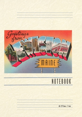 Vintage Lined Notebook Greetings from Lewiston