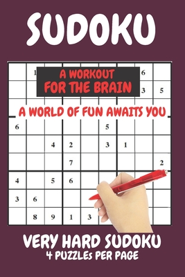 Sudoku Very Hard Expert Level Compact Book Fits In Your Bag 4 Puzzles Per Page: Sudoku puzzles for adults hard to expert level will test the very best