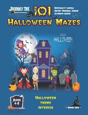 Halloween Maze Book for Kids Ages 4-8: 101 Puzzle Pages. Custom Art Interior. Cute fun gift! Kids & Haunted House. SUPER KIDZ