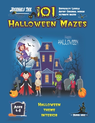 Halloween Maze Book for Kids Ages 4-8: 101 Puzzle Pages. Custom Art Interior. Cute fun gift! Kids & Haunted House. SUPER KIDZ