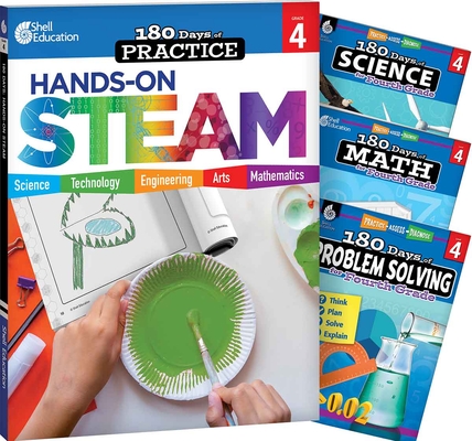 180 Days(tm) Steam, Science, Math, & Problem Solving Grade 4: 4-Book Set: Practice, Assess, Diagnose